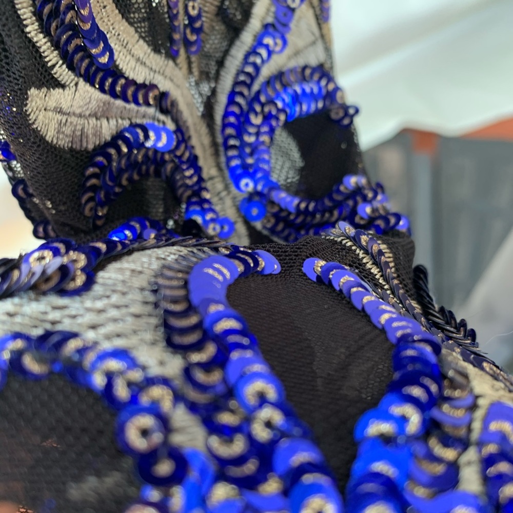 Va Va Voom Sequin Sheer Cocktail Jumpsuit - Picture 3 of 4